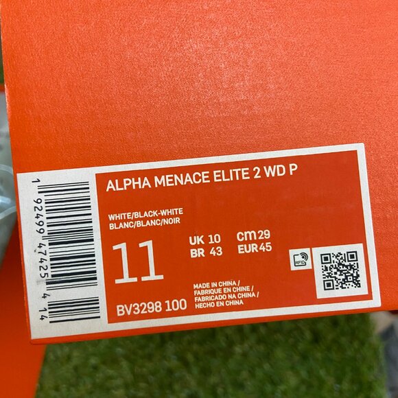 Nike Alpha Menace Elite 2 White P Football Cleats Men\'s WIDE BV3298-100 NEW main image 10
